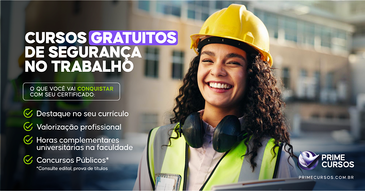 Cursos Gratuitos de Seguran&ccedil;a no Trabalho