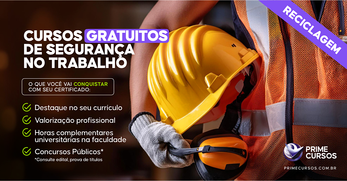 Cursos Gratuitos de Seguran&ccedil;a no Trabalho