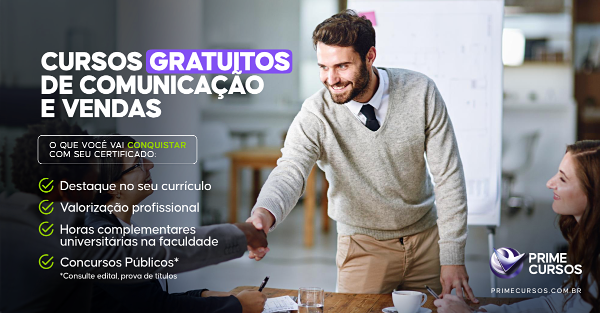 Cursos Gratuitos de Comunica&ccedil;&atilde;o e Vendas