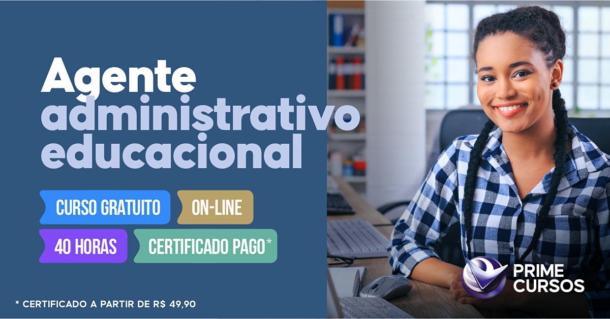 Curso Grátis de Agente Administrativo Educacional Curso de Agente Administrativo Educacional