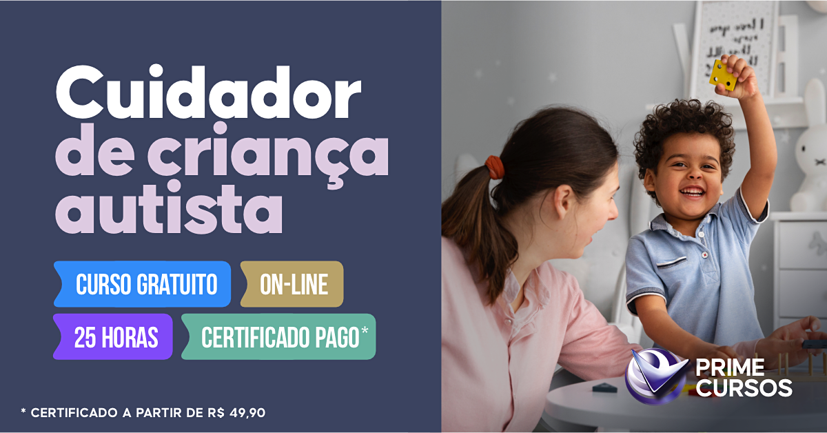 Curso Grátis de Cuidador de Criança Autista Curso de Cuidador de Criança Autista