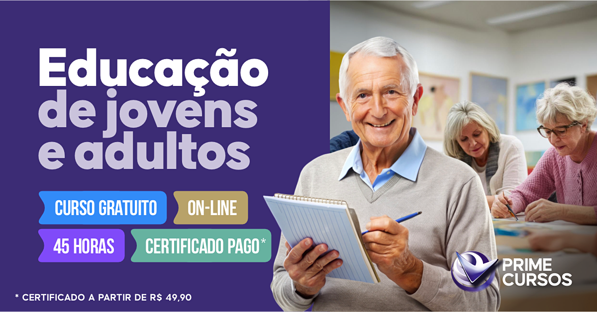 Curso grátis de Educação de Jovens e Adultos Curso de Educação de Jovens e Adultos