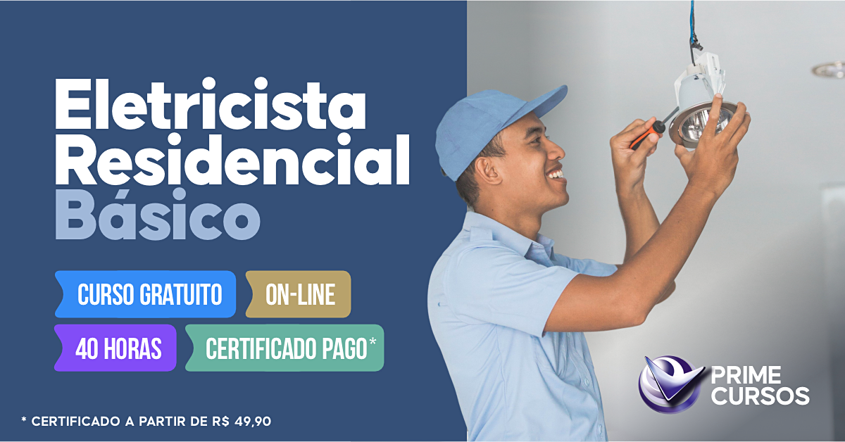 Curso gr&aacute;tis de Eletricista Residencial B&aacute;sico