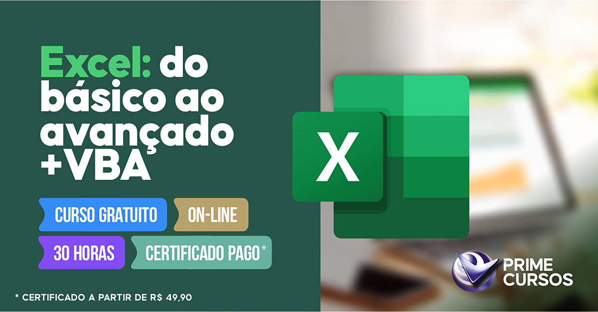 Curso de Excel do B&aacute;sico ao Avan&ccedil;ado