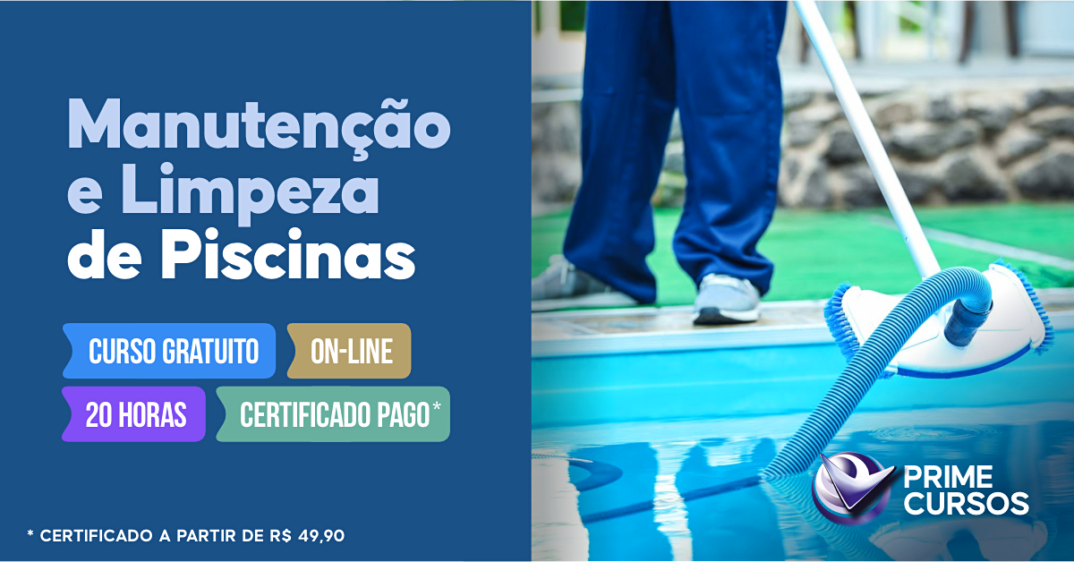 Curso Grátis de Manutenção e Limpeza de Piscinas Curso de Manutenção e Limpeza de Piscinas