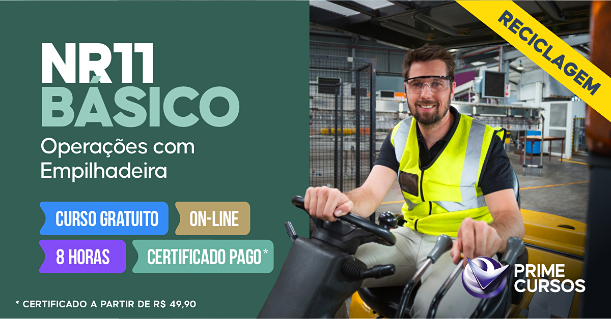 Curso de NR 11 B&aacute;sico - Opera&ccedil;&otilde;es com Empilhadeira