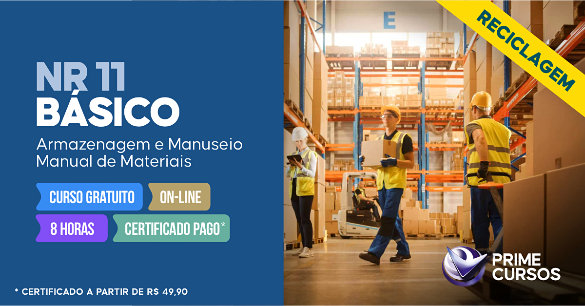 Curso de NR 11 B&aacute;sico - Armazenagem e Manuseio Manual de Materiais